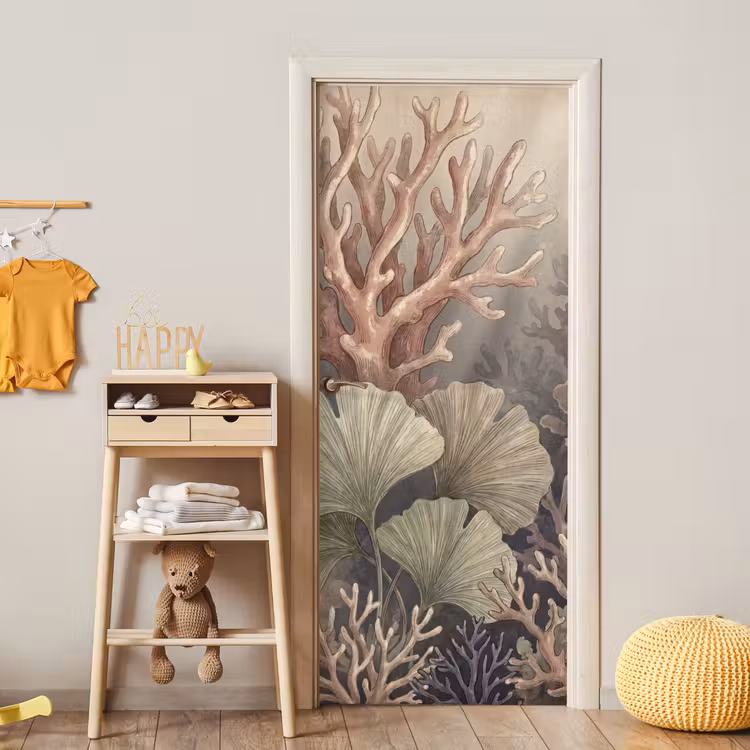 Plant - Bladeren - Zee - Illustratie - Groen deurposter klein -sfeer4
