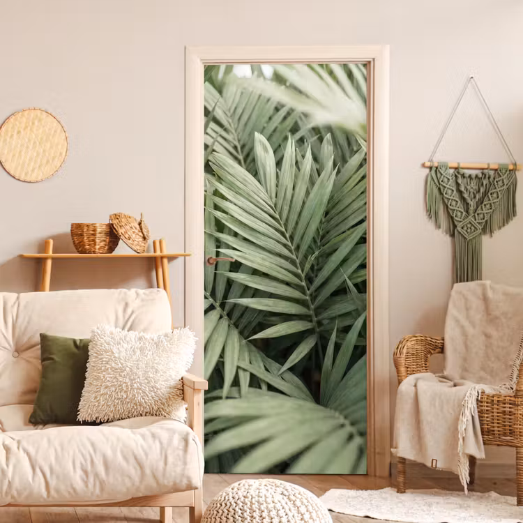 Plant - Palmbladeren - Natuur - Groen deurposter klein -sfeer2