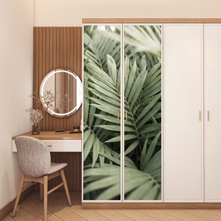 Plant - Palmbladeren - Natuur - Groen deurposter klein -sfeer3