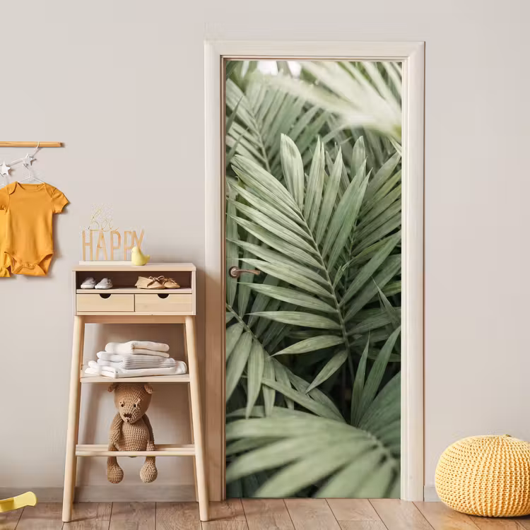 Plant - Palmbladeren - Natuur - Groen deurposter klein -sfeer4