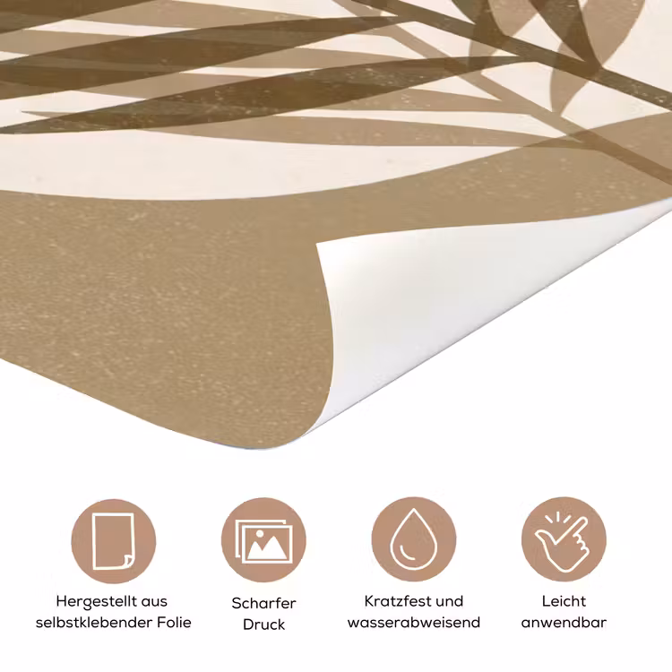 Planten - Bladeren - Abstract - Modern - Beige deurposter klein -tcloseup_DE