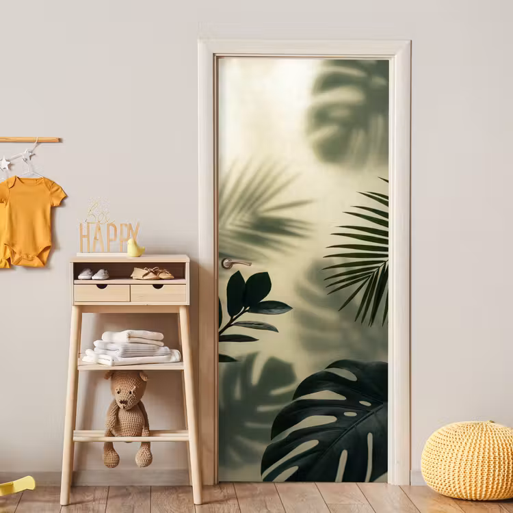 Planten - Bladeren - Schaduwen - Groen - Modern deurposter klein -sfeer4
