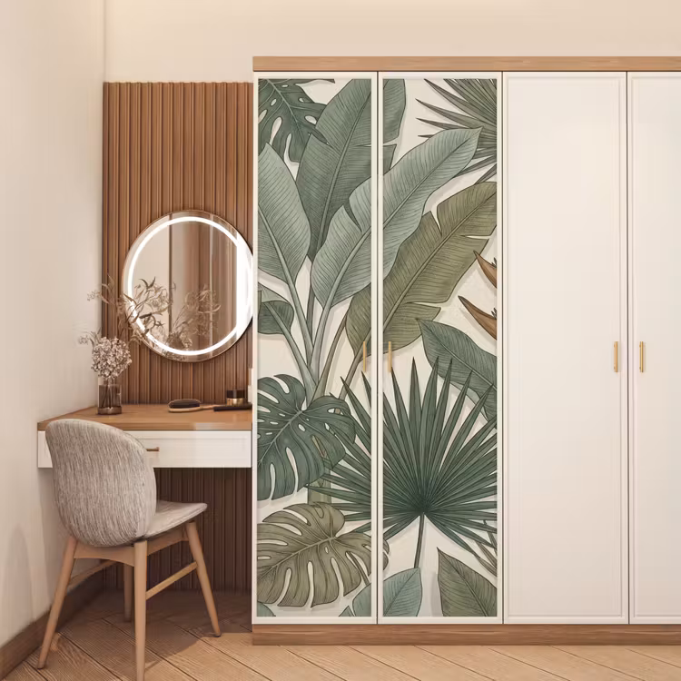 Planten - Tropisch - Natuur - Illustratie - Groen deurposter klein -sfeer3