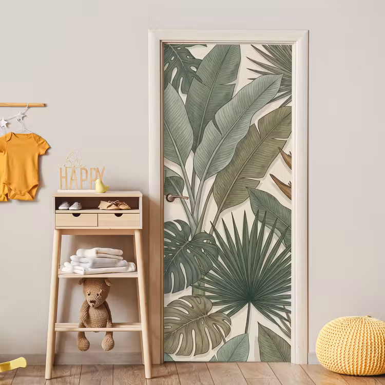 Planten - Tropisch - Natuur - Illustratie - Groen deurposter klein -sfeer4