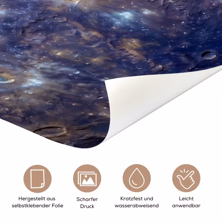 Türtapete - Planet – Krater – Weltraum - Planeet - Kraters - Ruimte deurposter klein