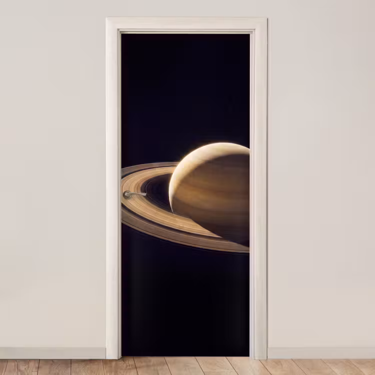 Türtapete - Planet – Ringe – Weltraum - Planeet - Ringen - Ruimte deurposter klein