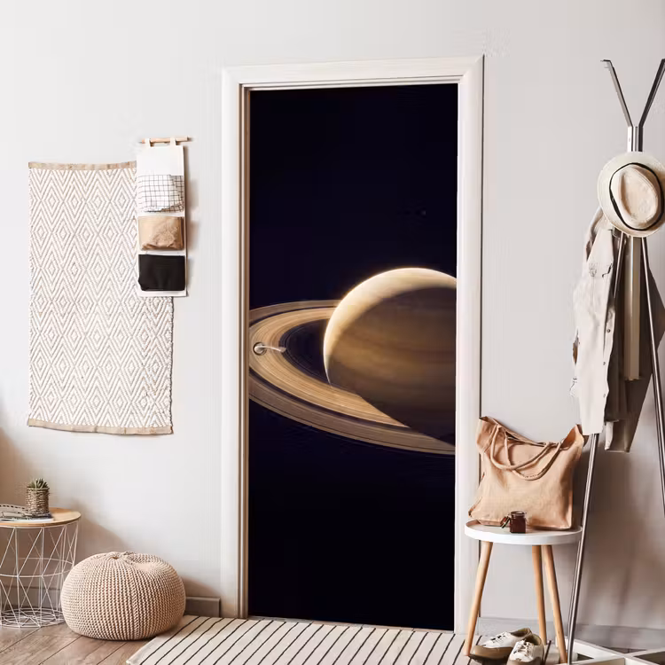 Türtapete - Planet – Ringe – Weltraum - Planeet - Ringen - Ruimte deurposter klein