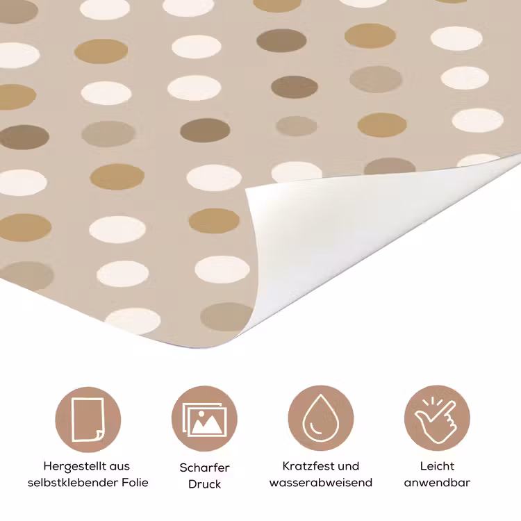 Polka - Dots - Beige deurposter klein 289 -tcloseup_DE