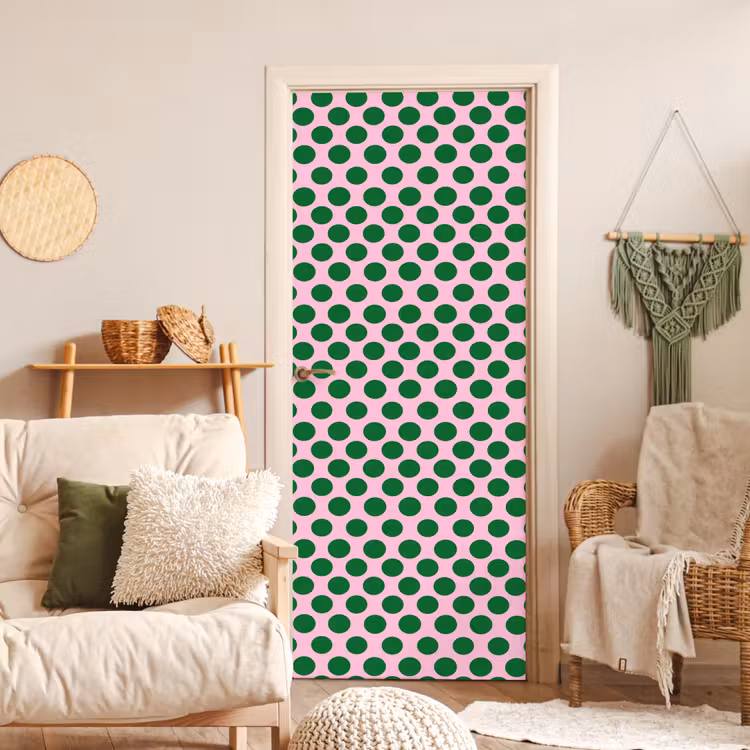 Polkadots - Patroon - Groen deurposter klein 289 -sfeer2