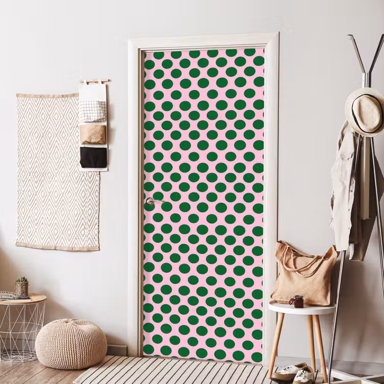 Polkadots - Patroon - Groen deurposter klein 289 -sfeer6