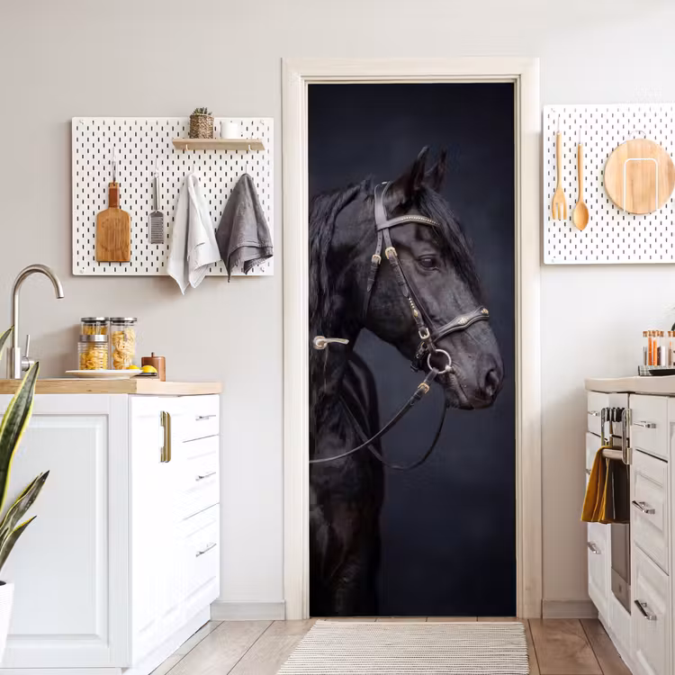 Portret - Paard - Donker deurposter klein -sfeer5