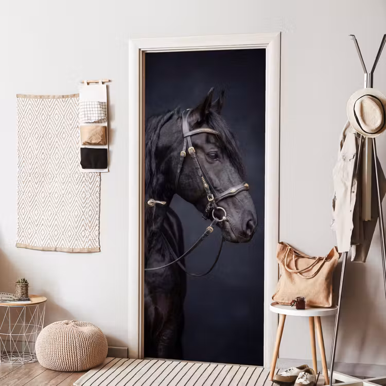 Portret - Paard - Donker deurposter klein -sfeer6