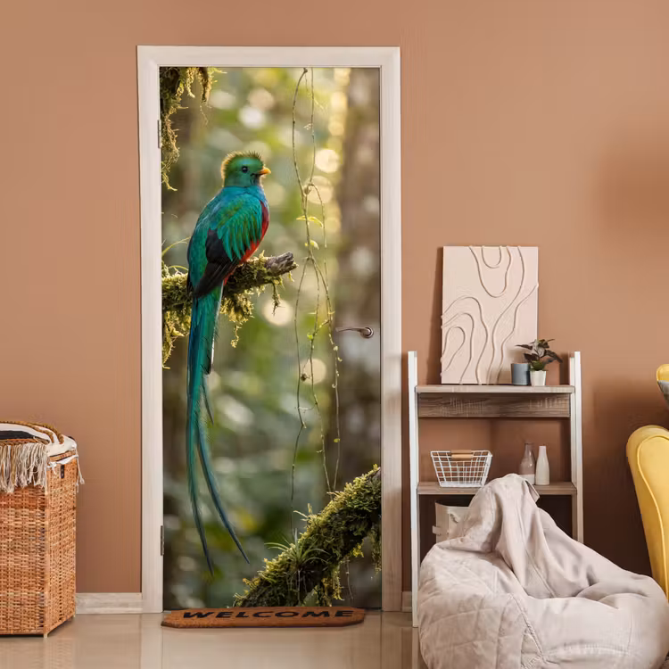 Quetzal - Jungle - Natuur - Groen deurposter klein -sfeer1