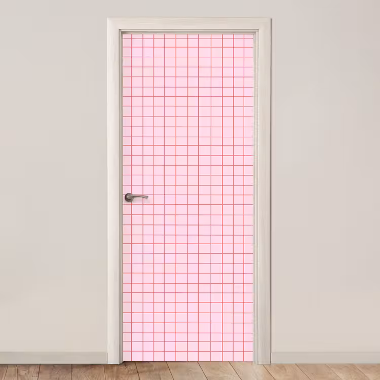 Raster - Patroon - Roze deurposter klein 289 -3d_beige