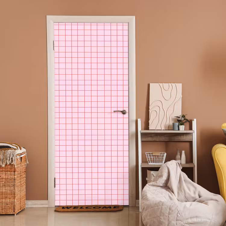 Raster - Patroon - Roze deurposter klein 289 -sfeer1