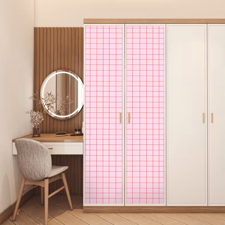Raster - Patroon - Roze deurposter klein 289 -sfeer3