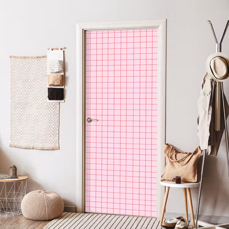 Raster - Patroon - Roze deurposter klein 289 -sfeer6