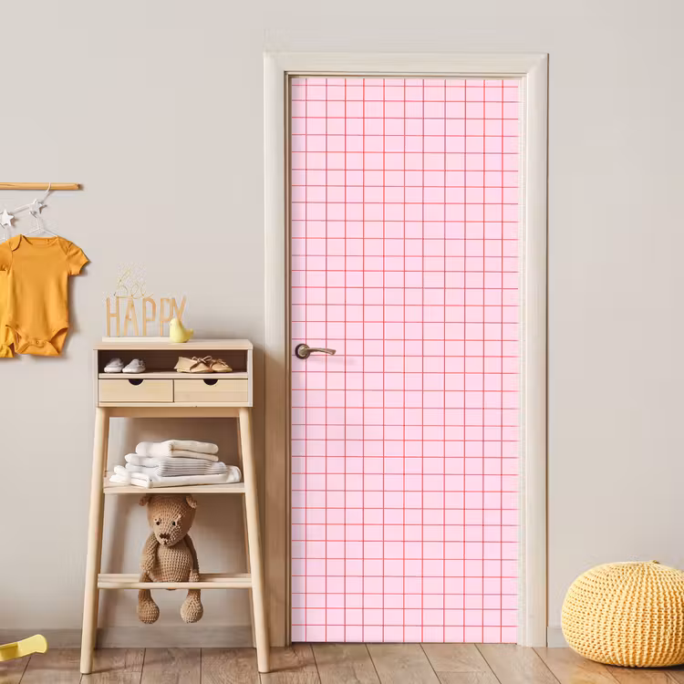 Raster - Patroon - Roze deurposter klein 289 -sfeer4