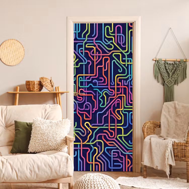 Retro - Abstract - Neon deurposter klein -sfeer2
