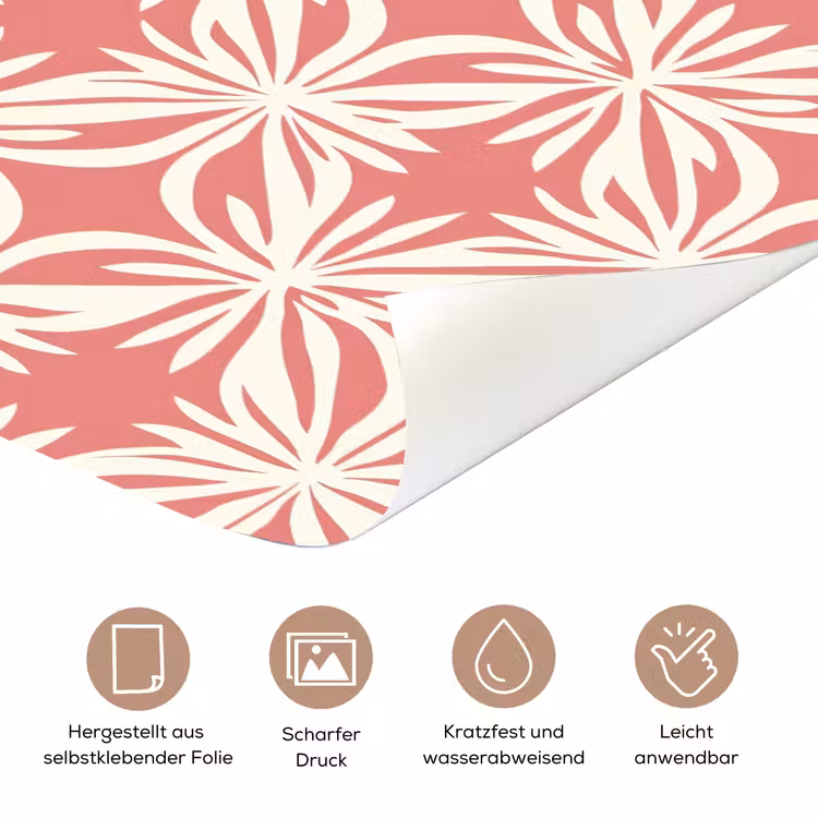Roze - Bloemenmotief - Wit - Modern deurposter klein 289 -tcloseup_DE