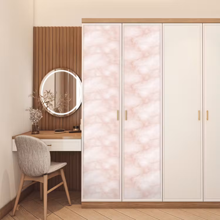 Roze - Marmer - Crème deurposter klein 289 -sfeer3