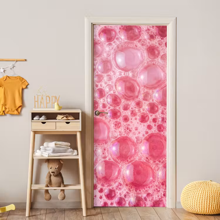 Roze - Schuim - Bubbels deurposter klein -sfeer4