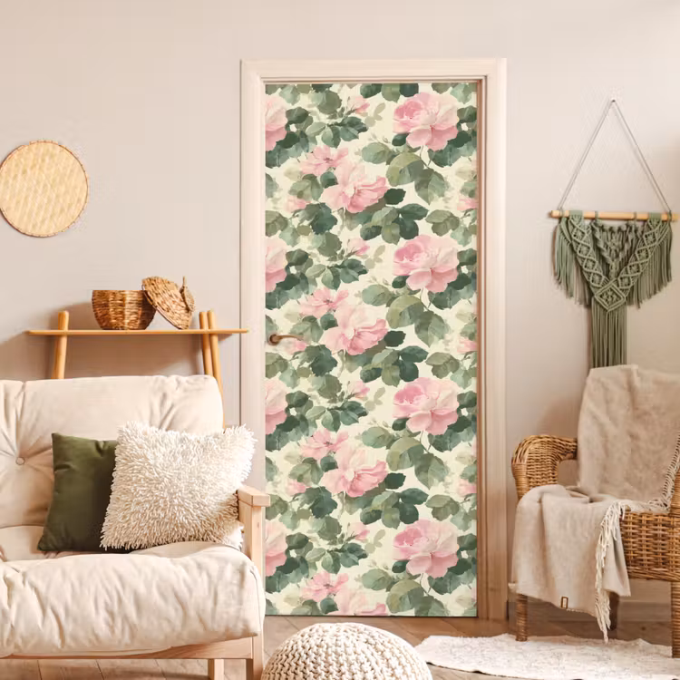 Rozen - Botanisch - Roze deurposter klein 289 -sfeer2