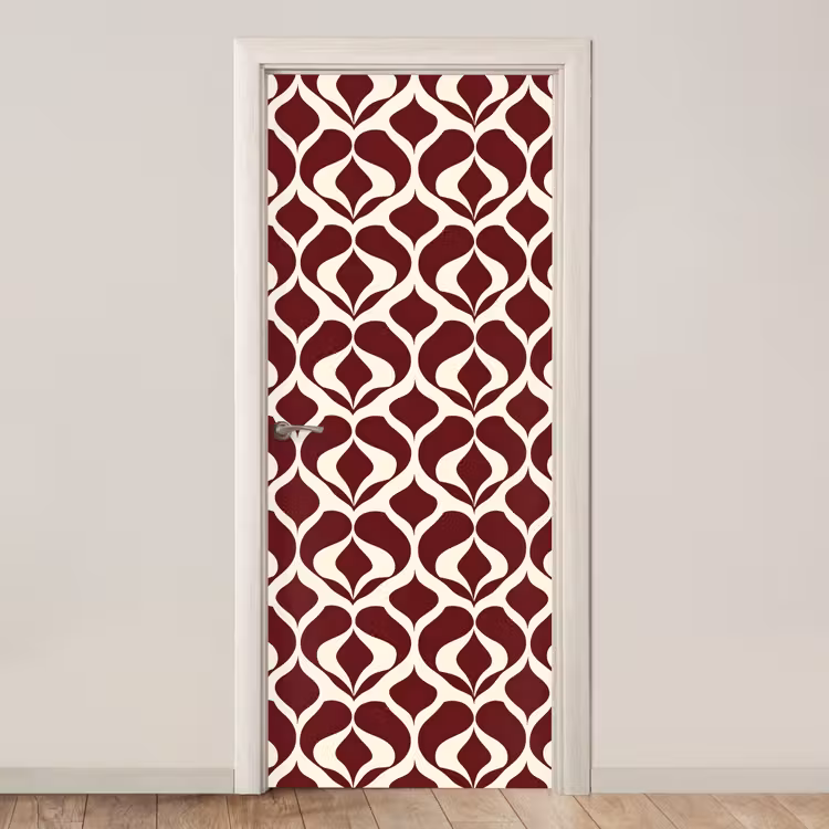 Rood - Druppelpatroon - Grafisch deurposter klein 289 -3d_beige
