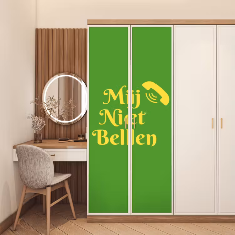 Mij niet bellen - Telefoon - Groen deurposter klein -sfeer3