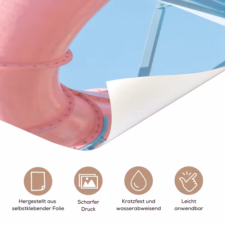 Glijbaan - Waterpark - Spiraal - Modern - Roze deurposter klein -tcloseup_DE