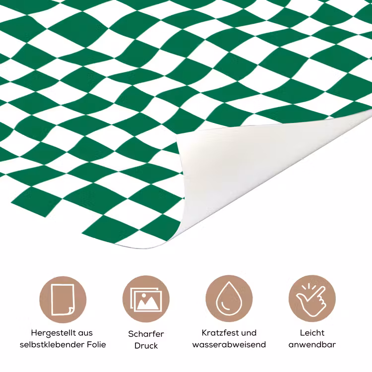 Schaakbord - Golvend - Groen deurposter klein 289 -tcloseup_DE