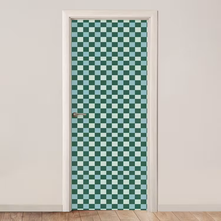 Schaakbord - Klassiek - Groen deurposter klein 289 -3d_beige