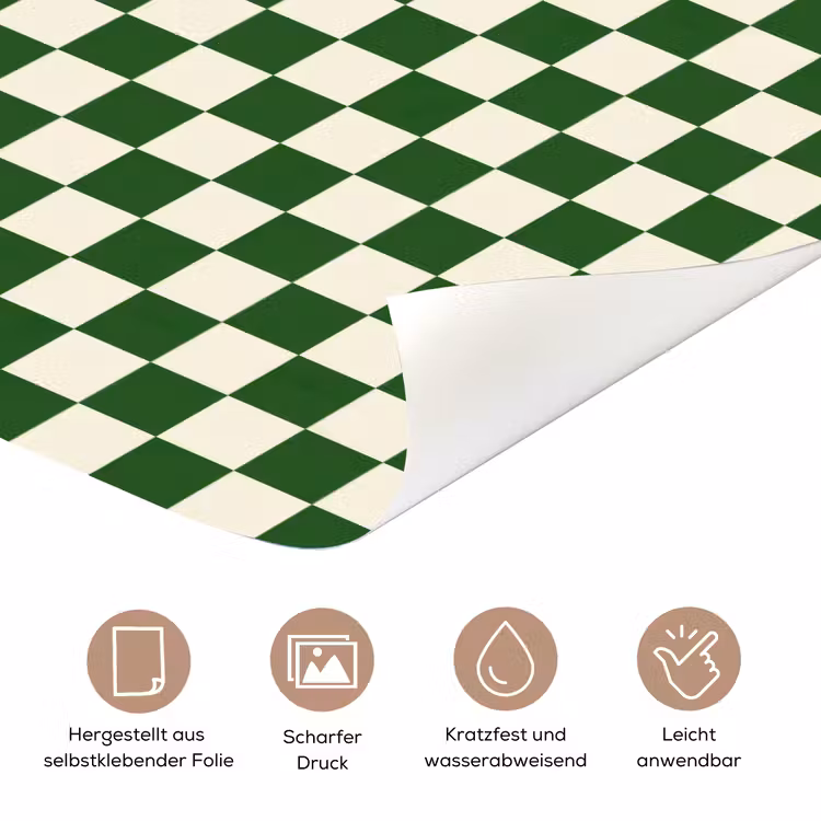 Schaakbord - Patroon - Groen deurposter klein 289 -tcloseup_DE