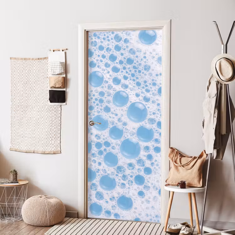 Schuim - Bubbels - Blauw deurposter klein -sfeer6