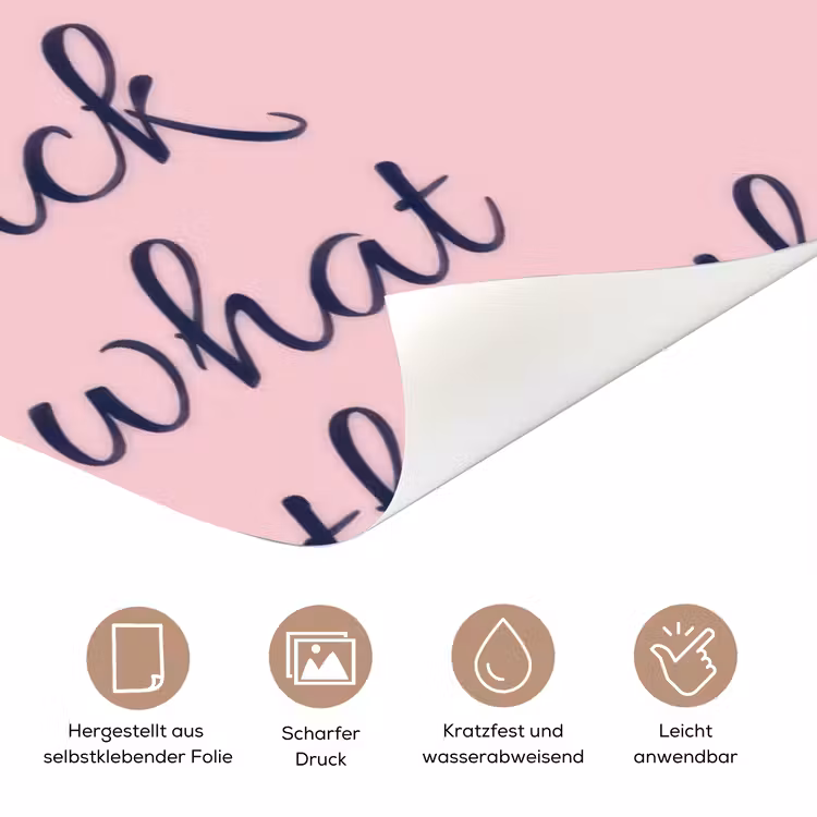 Fuck what they think - Roze - Minimalistisch deurposter klein -tcloseup_DE