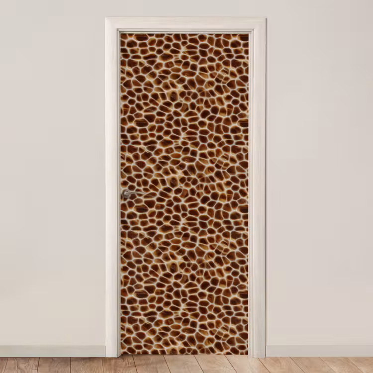 Schildpad - Patroon - Bruin deurposter klein 289 -3d_beige