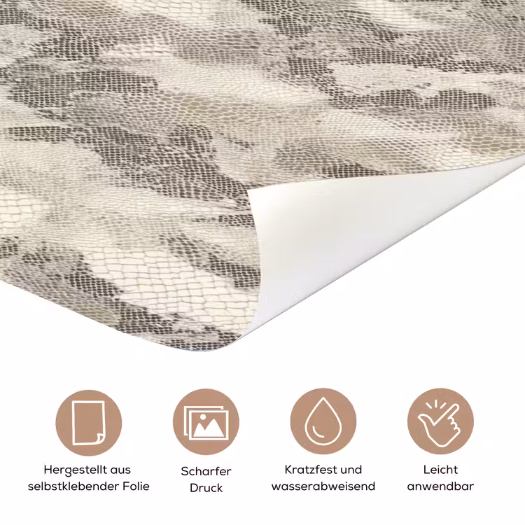 Slang - Patroon - Taupe deurposter klein 289 -tcloseup_DE