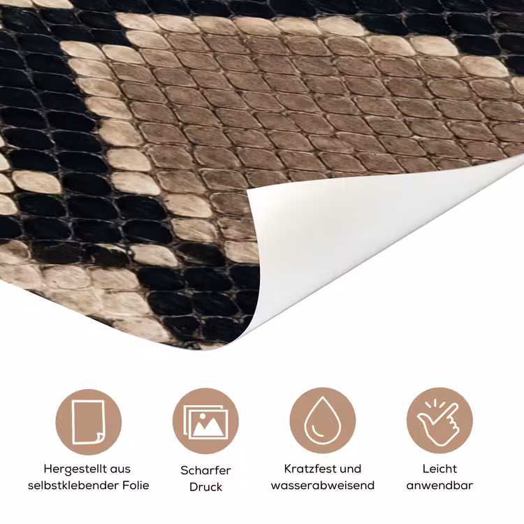 Slangenprint - Python - Bruin deurposter klein -tcloseup_DE