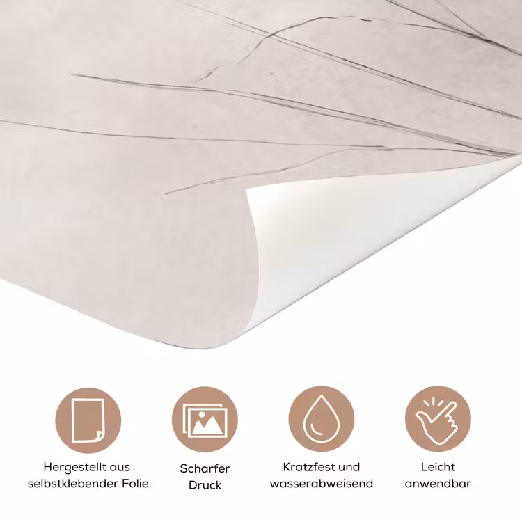 Vlinder - Bloem -Natuur - Beige deurposter klein -tcloseup_DE
