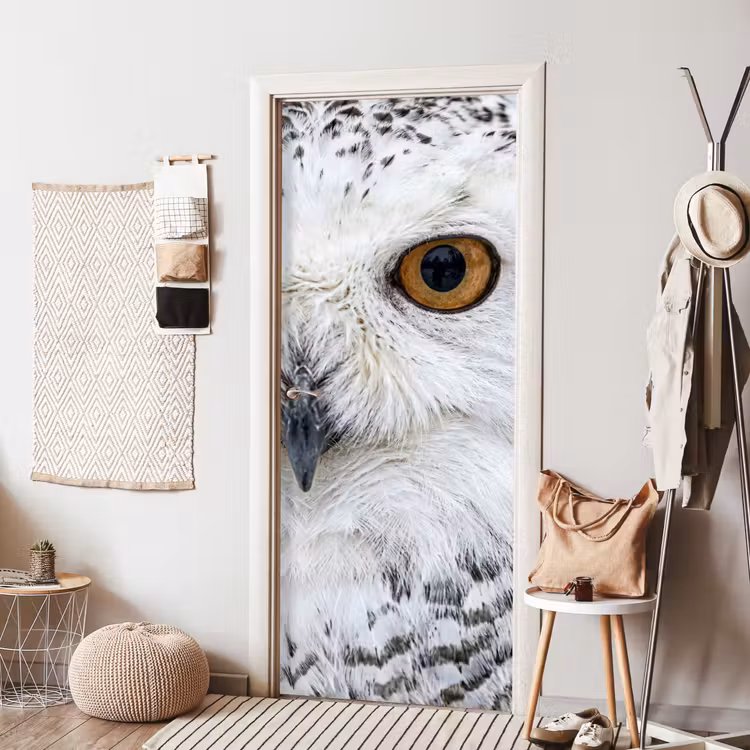 Sneeuwuil - Oog - Wildlife - Wit deurposter klein -sfeer6