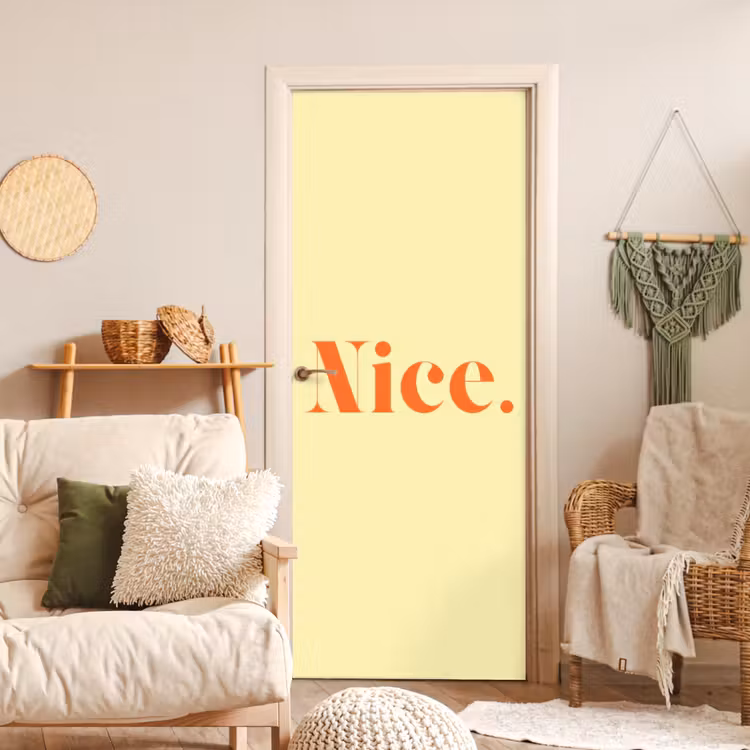 Nice - Oranje - Geel - Minimalistisch deurposter klein -sfeer2