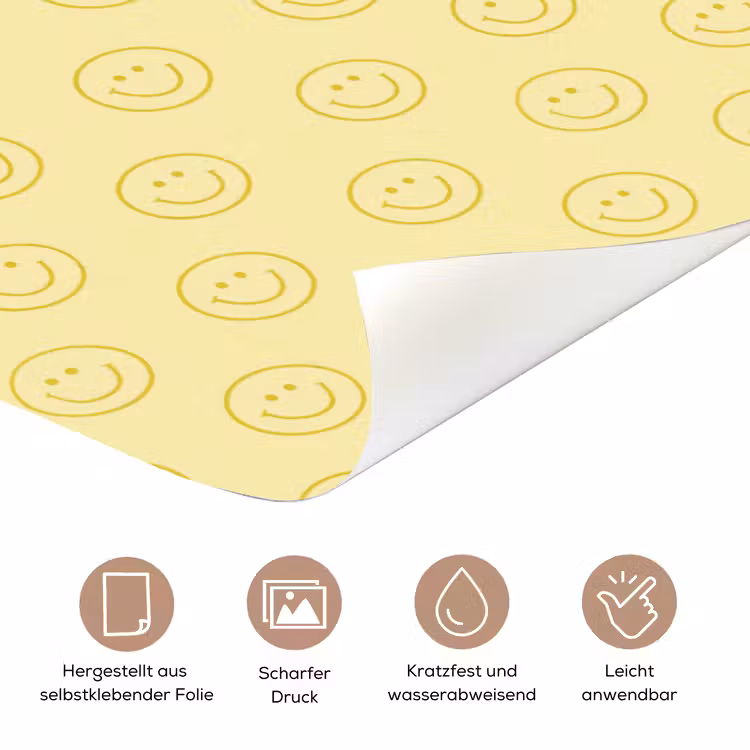 Smileys - Patroon - Retro - Zachtgeel deurposter klein 289 -tcloseup_DE