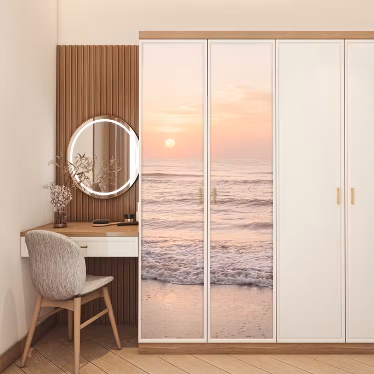 Zon - Strand - Roze deurposter klein -sfeer3