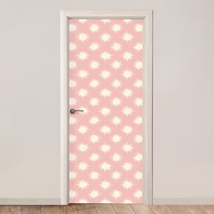 Zonnen - Patroon - Roze deurposter klein 289 -3d_beige