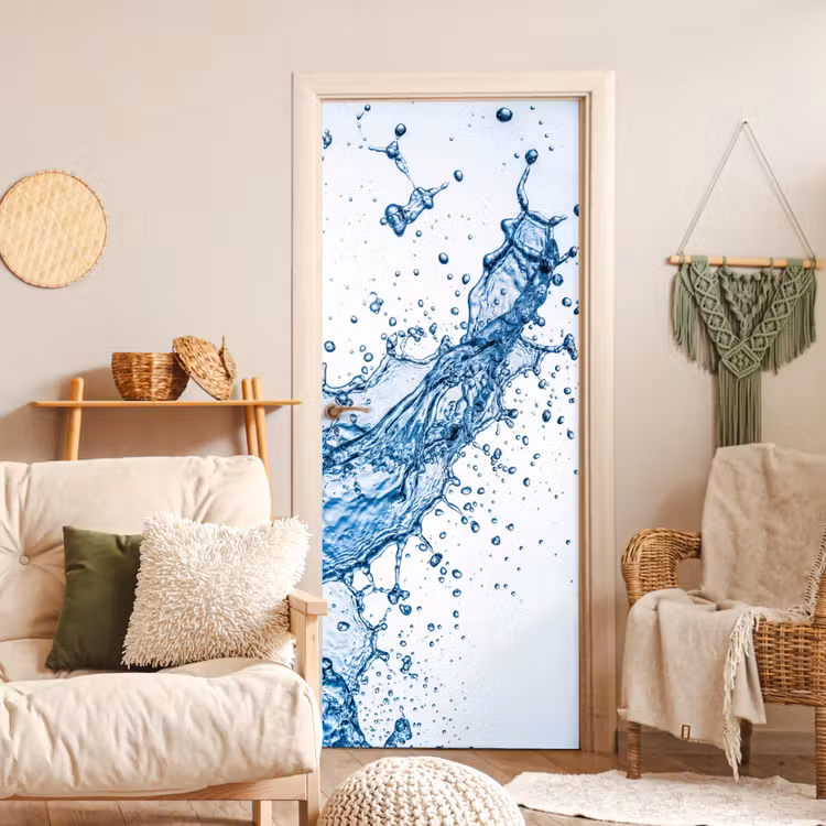 Spash - Water - Blauw deurposter klein -sfeer2