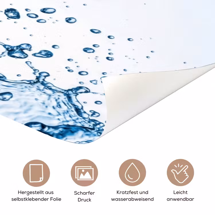 Spash - Water - Blauw deurposter klein -tcloseup_DE