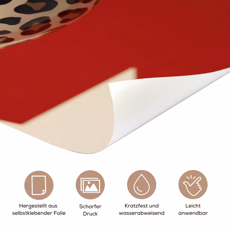 Spel - Dierenprint - Nummer 8 - Modern - Rood deurposter klein -tcloseup_DE