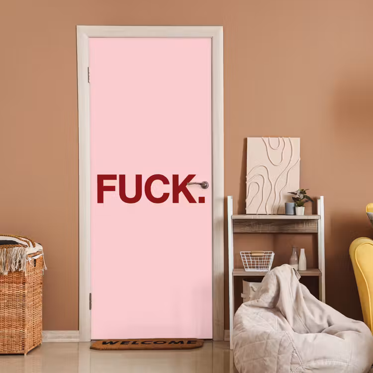 Statement - Krachtig - Roze deurposter klein -sfeer1