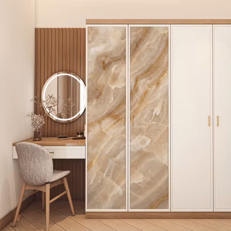 Steen - Ader - Natuur - Modern - Beige deurposter klein -sfeer3