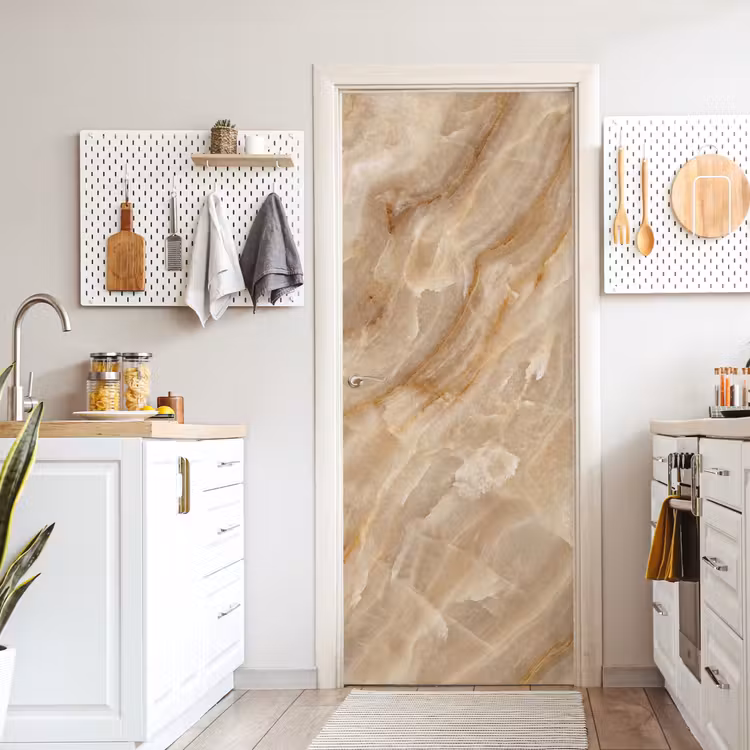 Steen - Ader - Natuur - Modern - Beige deurposter klein -sfeer5